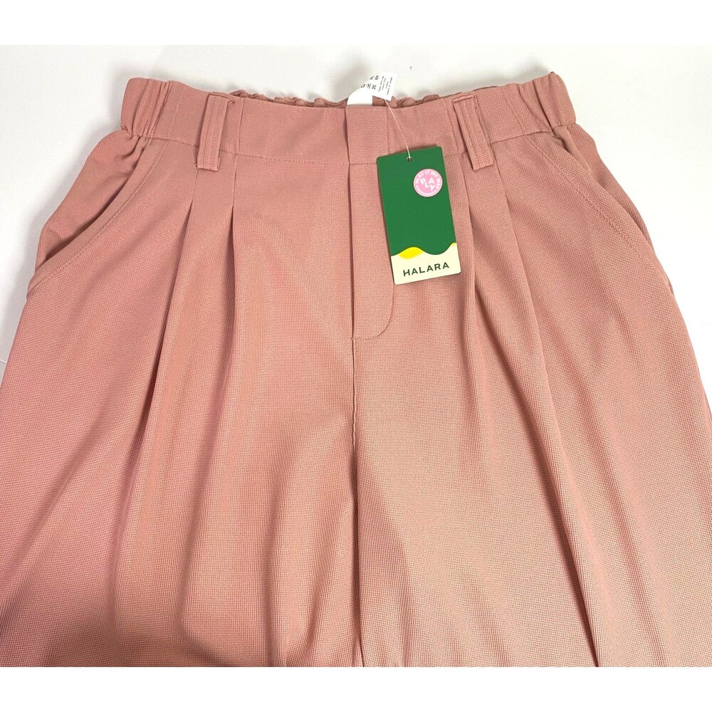 Halara Play It My Way Wide Leg Pants Womens Size Medium Pink Textured NWT - Picture 2 of 13